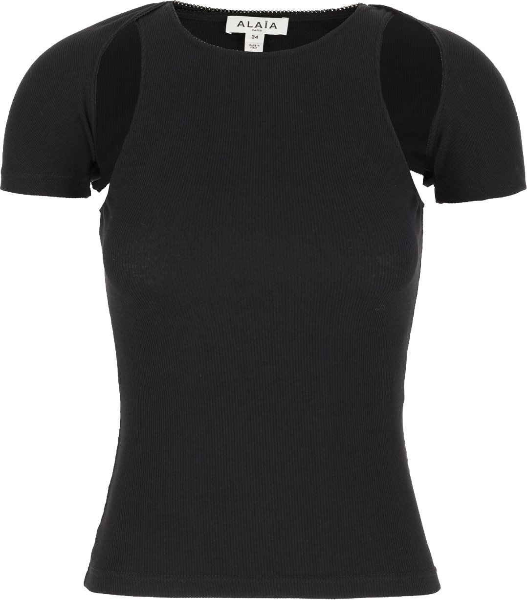 Alaïa Alaia Black cotton blend t-shirt Zwart