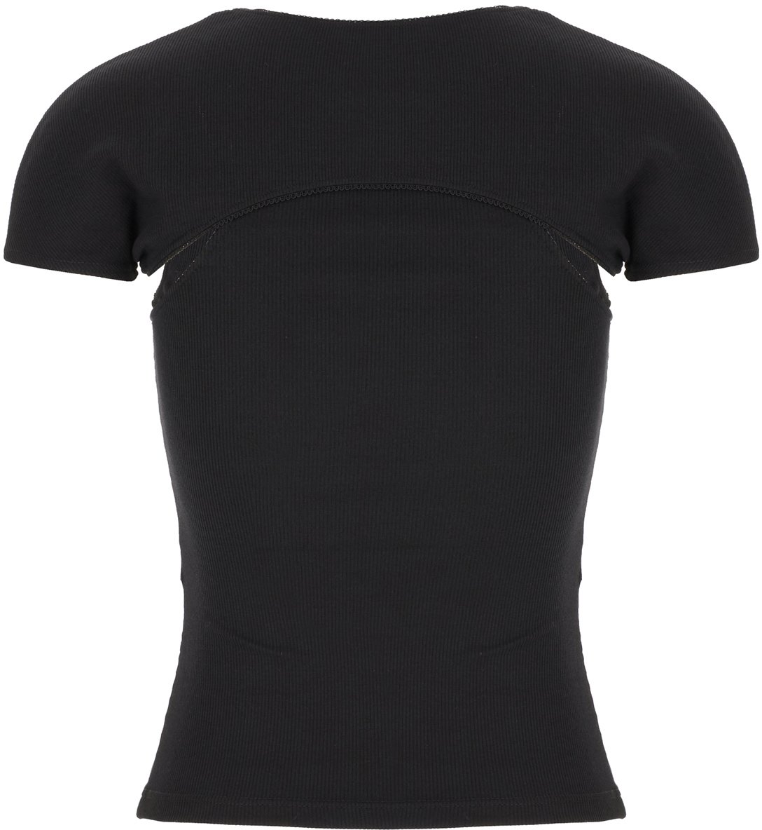 Alaïa Alaia Black cotton blend t-shirt Zwart