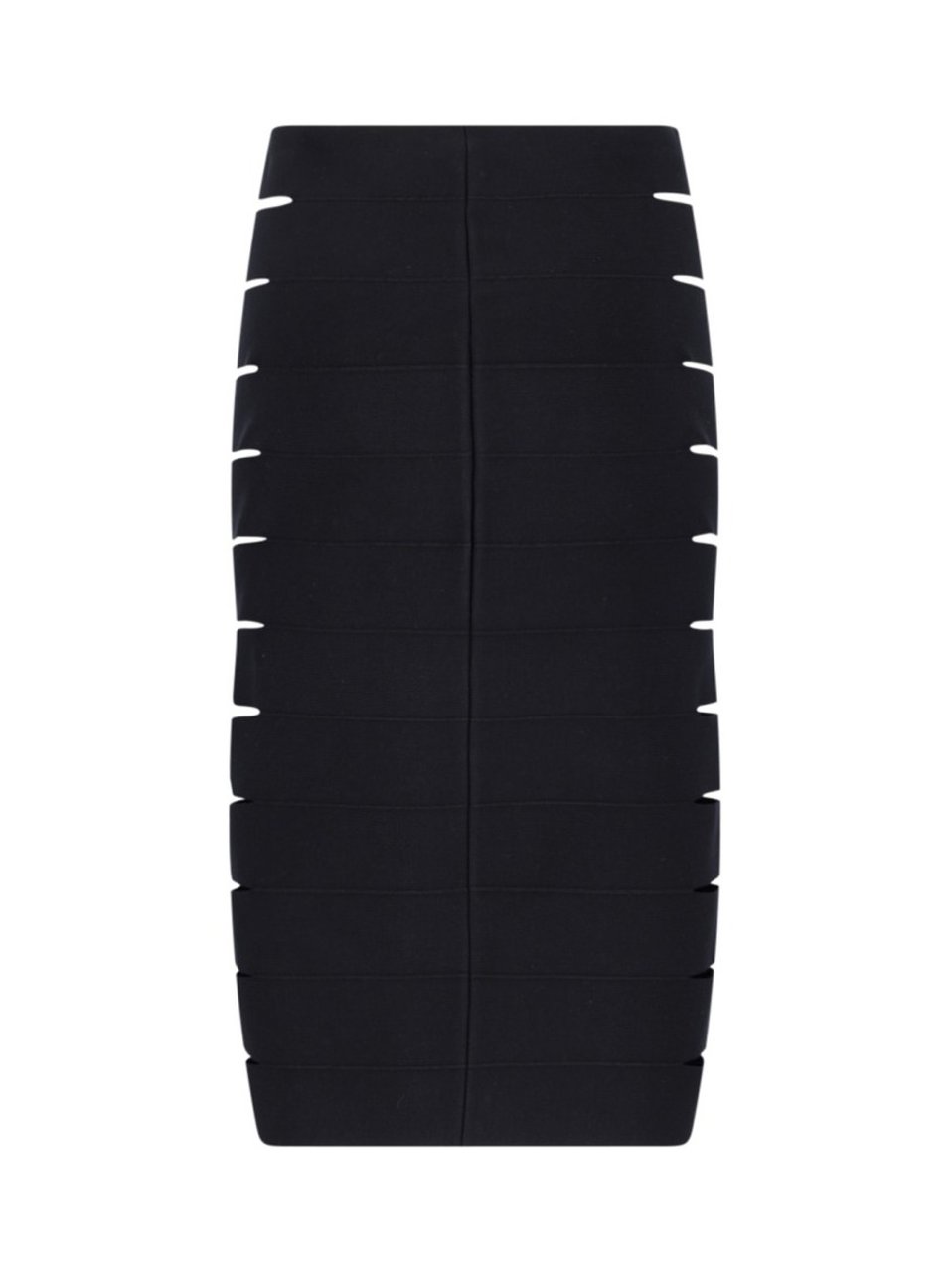 Alaïa Midi Pencil Skirt In Black Fabric Zwart