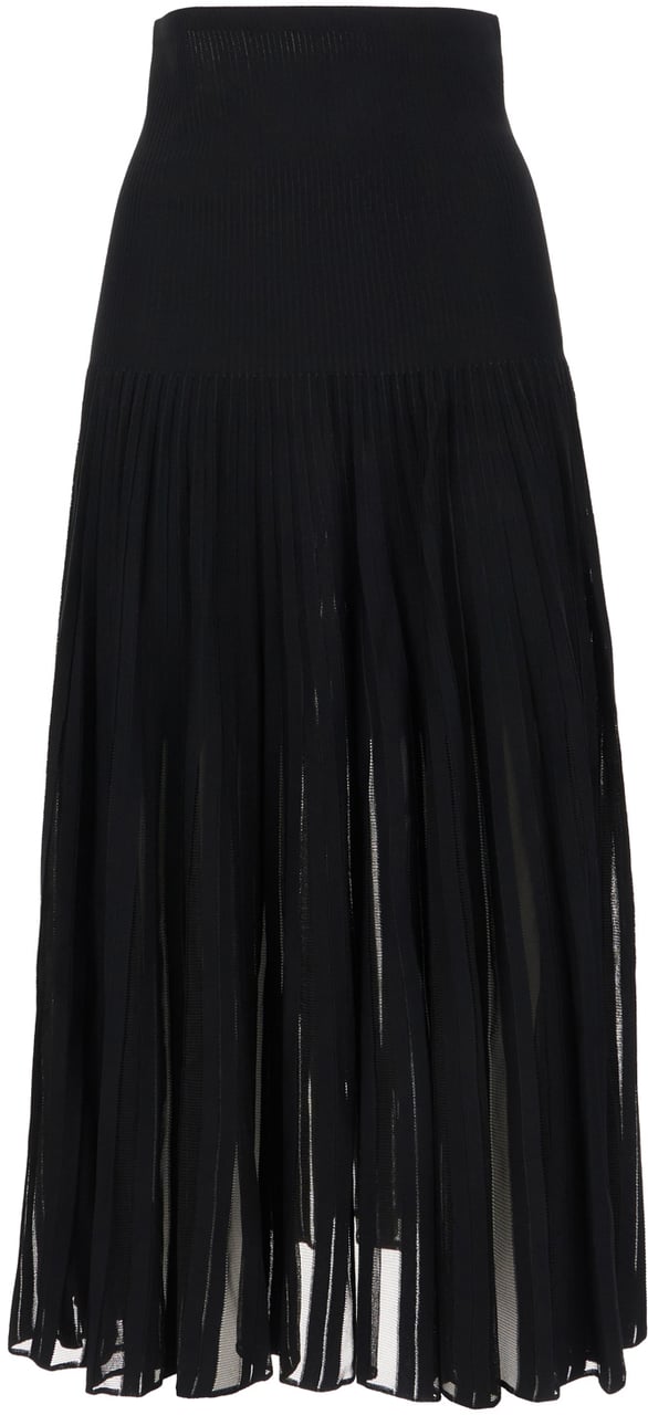 Alaïa Alaia Black stretch viscose blend skirt Zwart