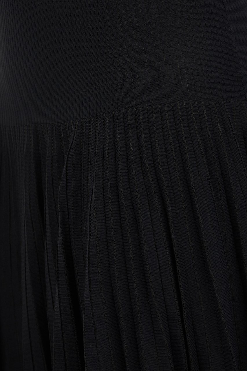 Alaïa Alaia Black stretch viscose blend skirt Zwart