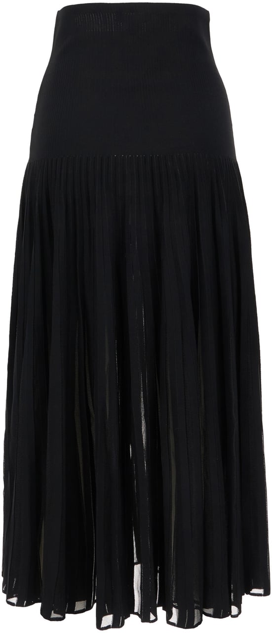 Alaïa Alaia Black stretch viscose blend skirt Zwart