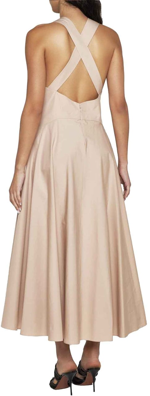 Alaïa Alaia Cotton Midi Dress Beige