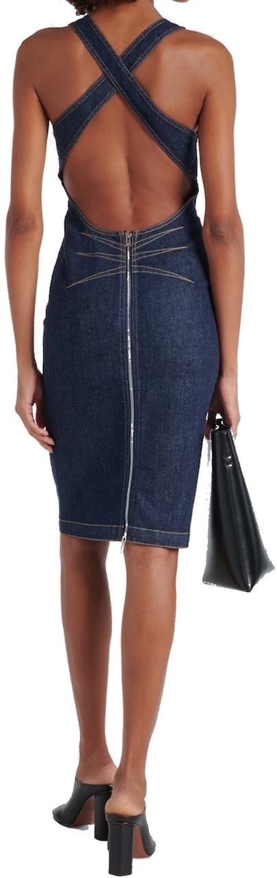 Alaïa Alaia Sculpt Denim Dress Blauw