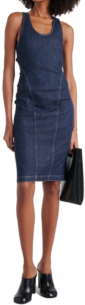 Alaïa Alaia Sculpt Denim Dress Blauw