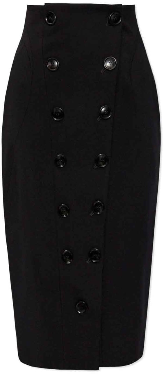 Alaïa Alaia Wool Pencil Skirt Zwart