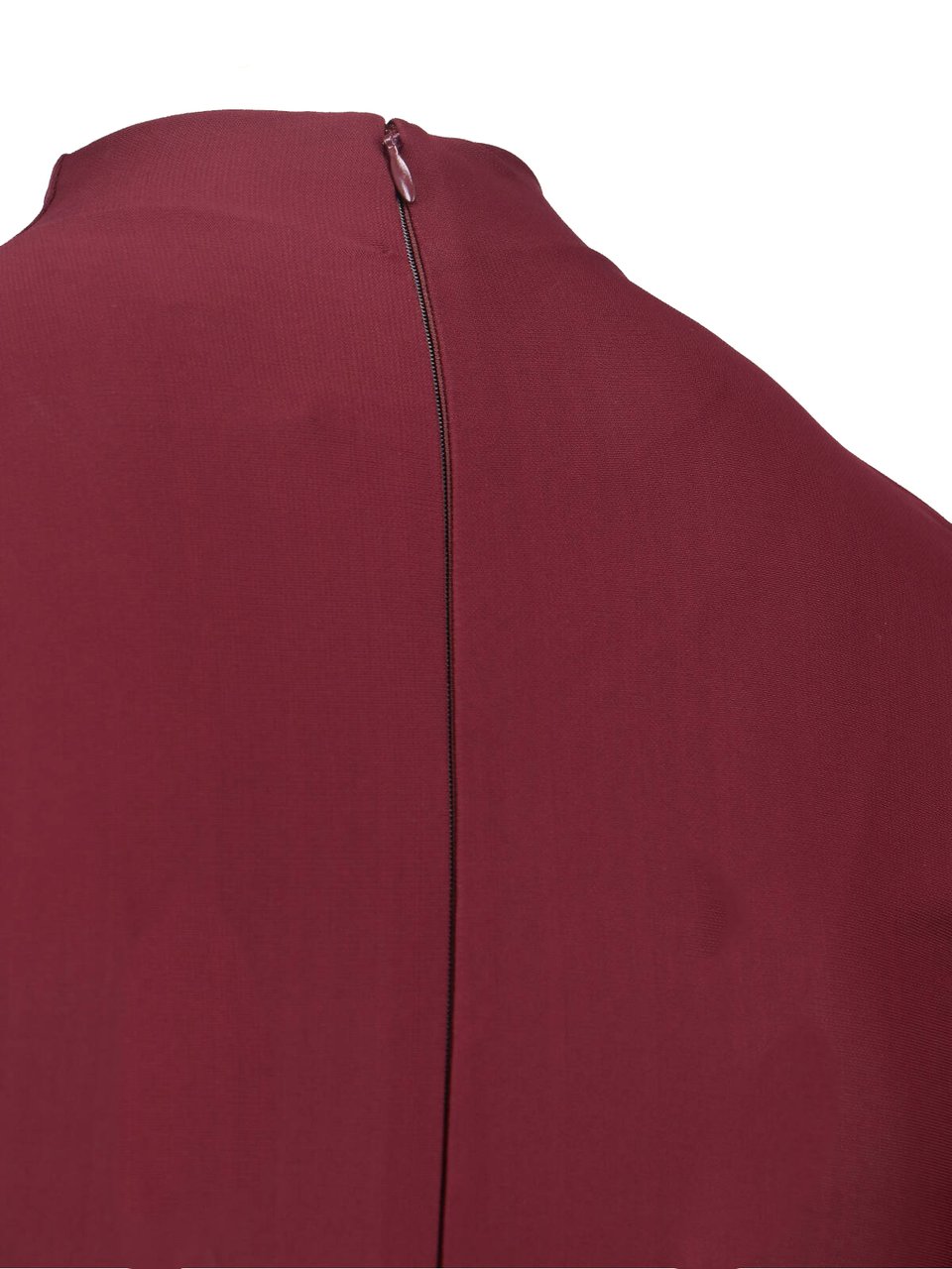 Alaïa Bordeaux Draped High Neck Maxi Dress Maroon