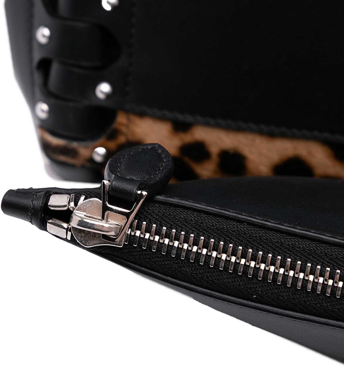 Alaïa Pony Hair and Leather Leopard Printed Le Hinge Tote Bruin