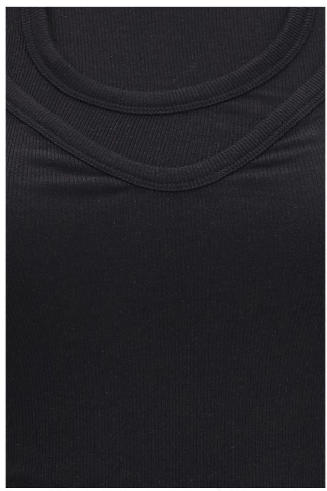 ALAINPAUL Black Lyocell Tank Tops Zwart
