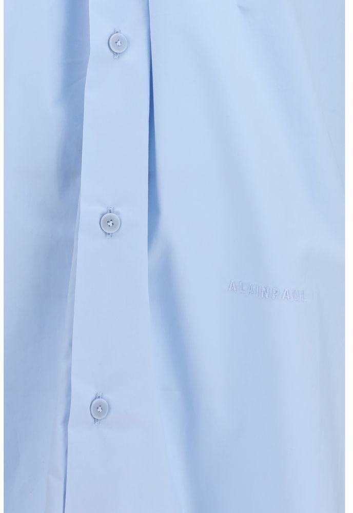 ALAINPAUL Blue Cotton Shirt Blauw