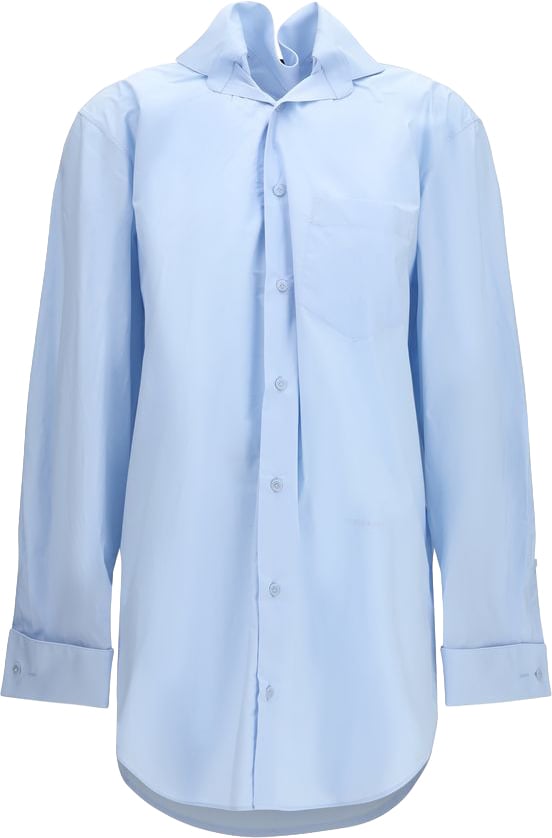 ALAINPAUL Blue Cotton Shirt Blauw