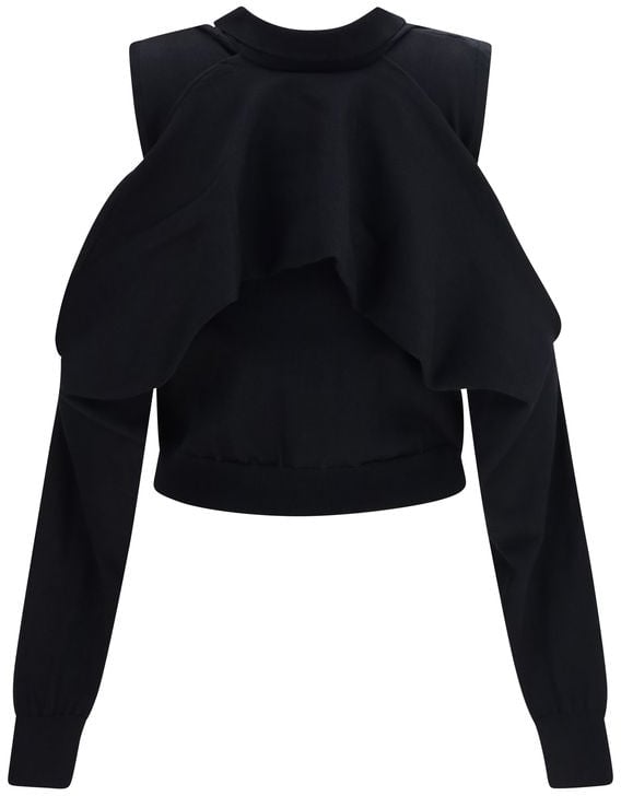 ALAINPAUL Black Cotton Cardigan Zwart