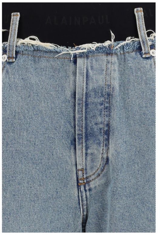 ALAINPAUL Blue Cotton High-Waisted Jean Blauw