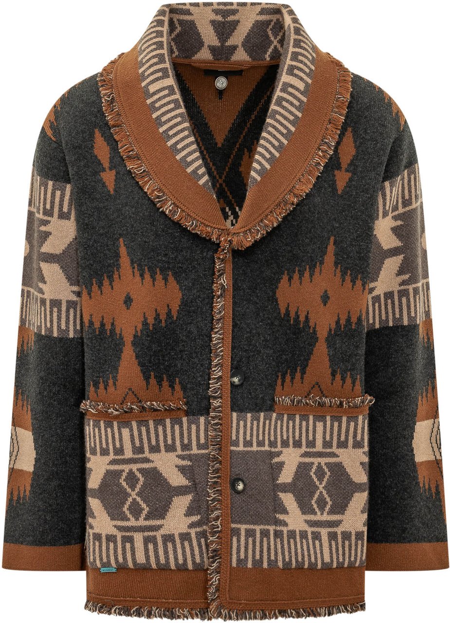Alanui Cardigan Jacquard con Collo Sciallato Divers