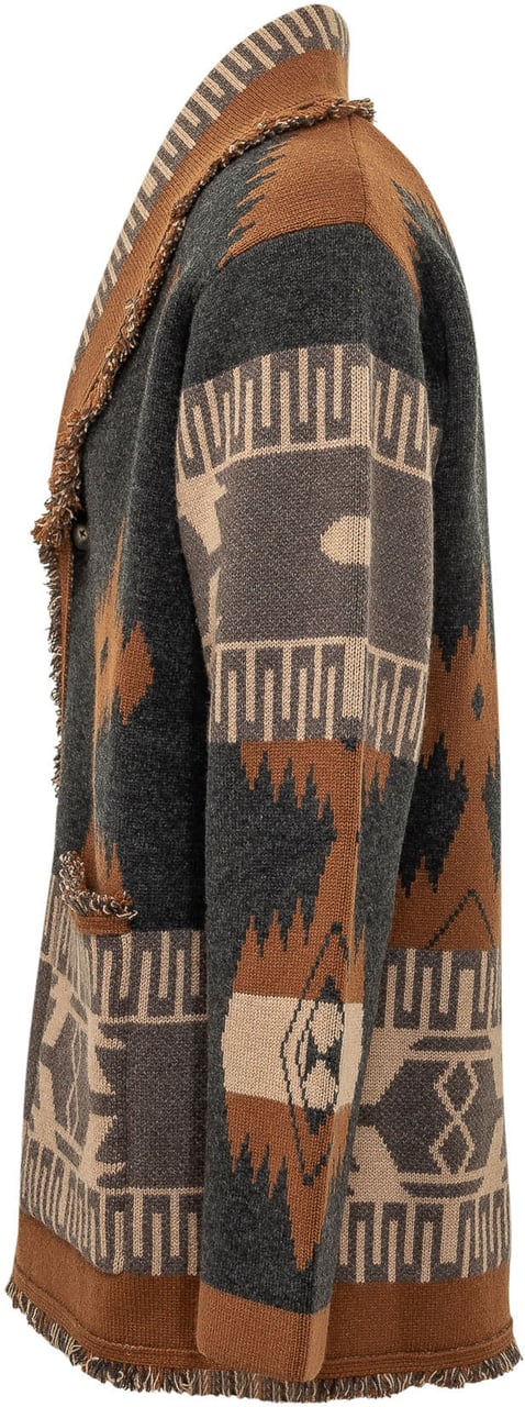 Alanui Cardigan Jacquard con Collo Sciallato Divers