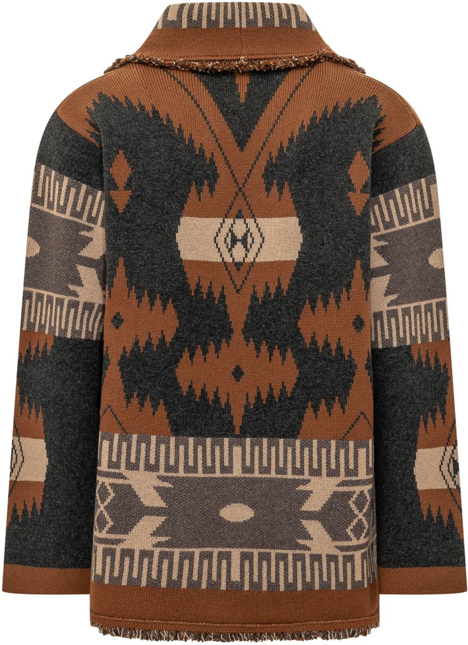 Alanui Cardigan Jacquard con Collo Sciallato Divers