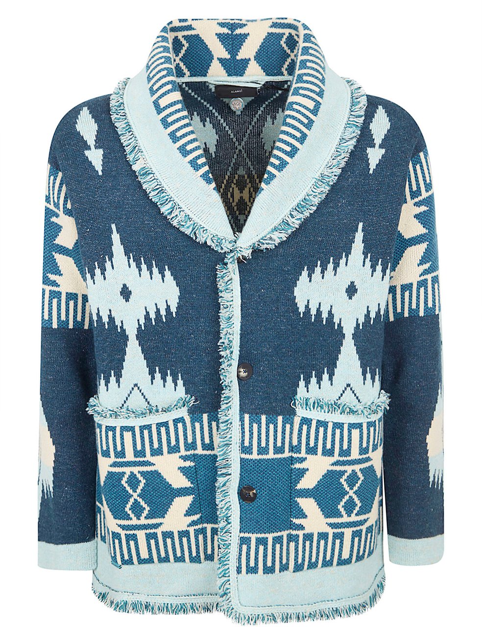 Alanui ALANUI ICON JACQUARD CARDIGAN Lichtblauw