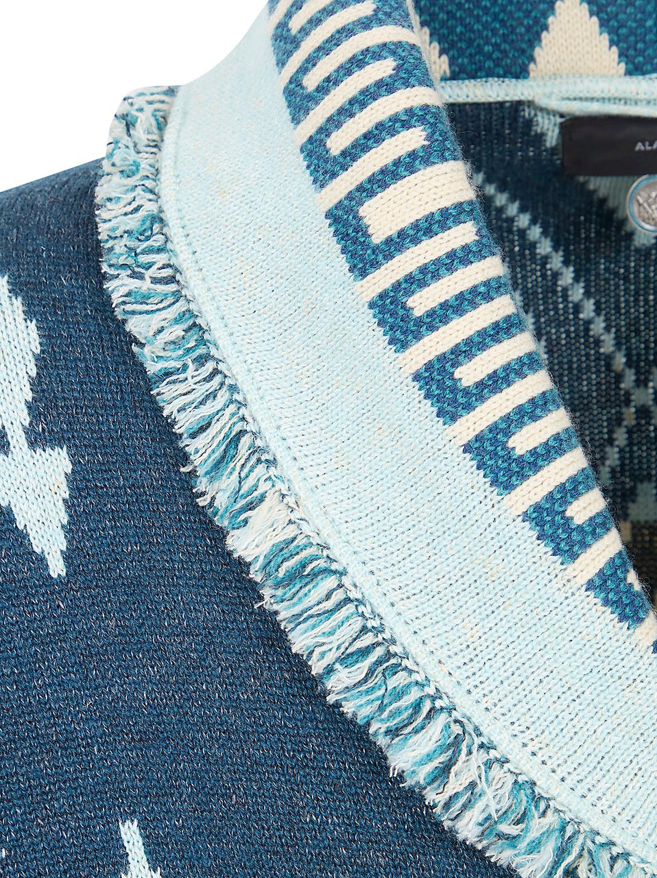 Alanui ALANUI ICON JACQUARD CARDIGAN Lichtblauw
