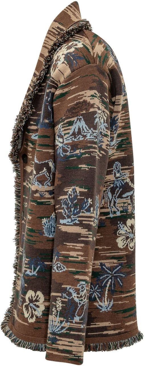 Alanui Cardigan Tex Hawaii con Frange Bruin