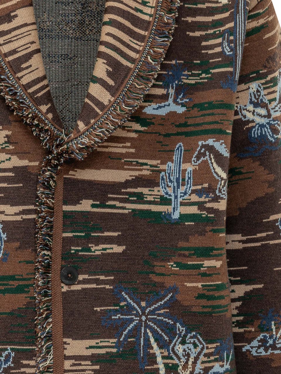 Alanui Cardigan Tex Hawaii con Frange Bruin