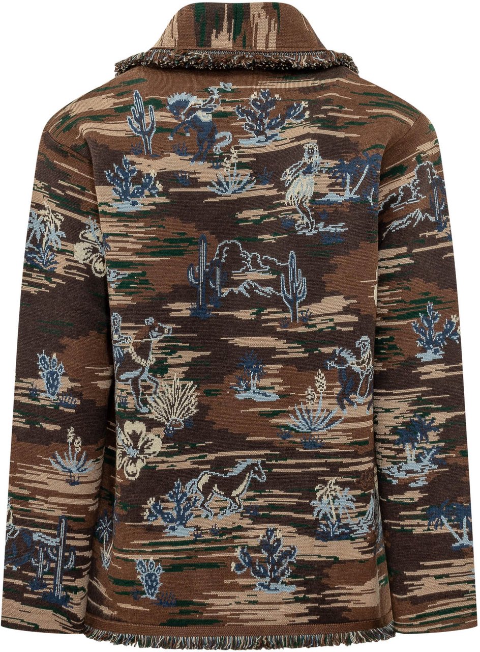 Alanui Cardigan Tex Hawaii con Frange Bruin