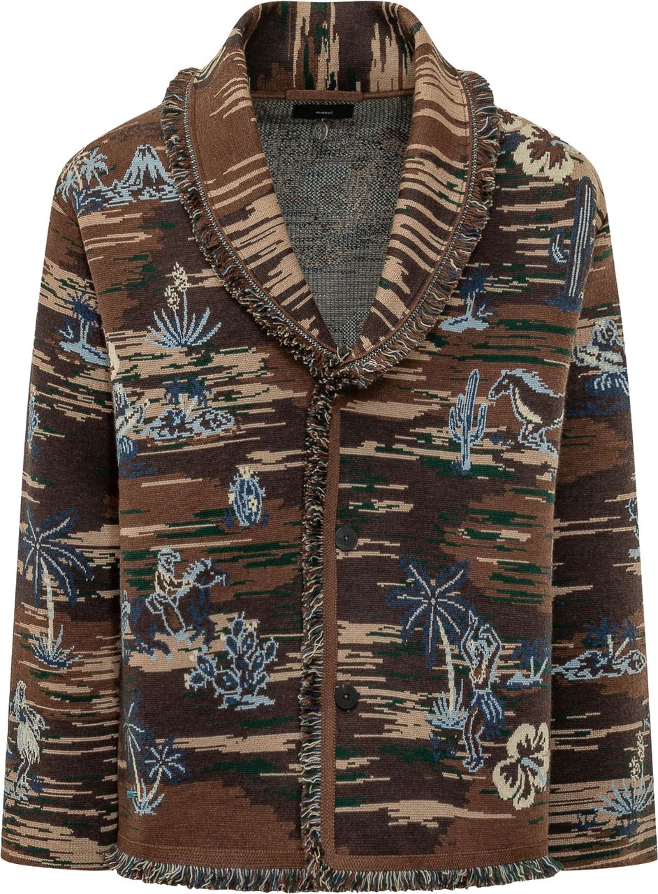 Alanui Cardigan Tex Hawaii con Frange Bruin