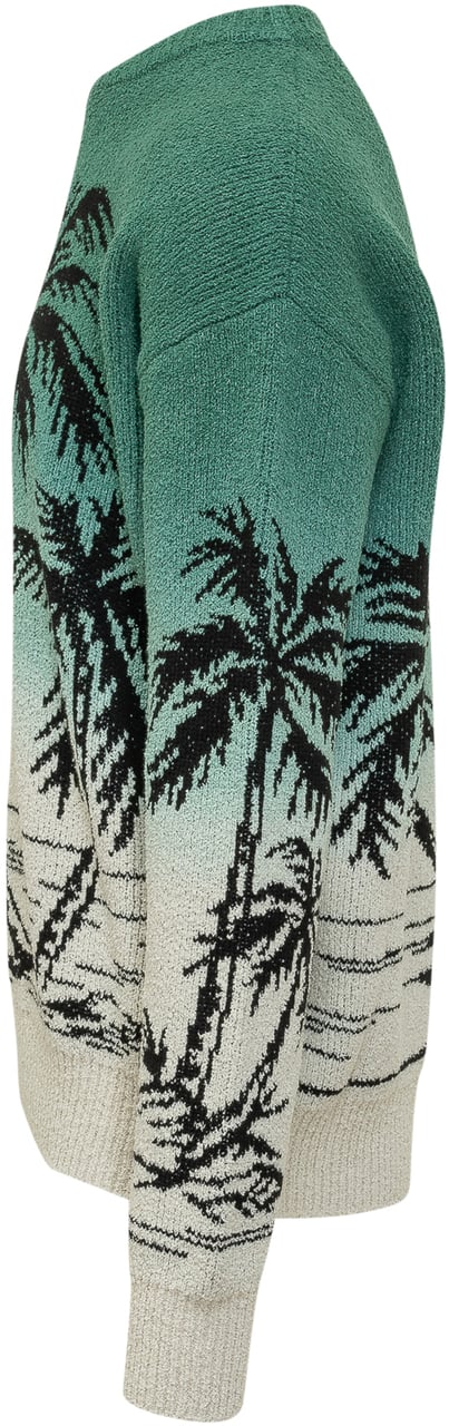 Alanui Maglione in Maglia con Motivo Palme Groen
