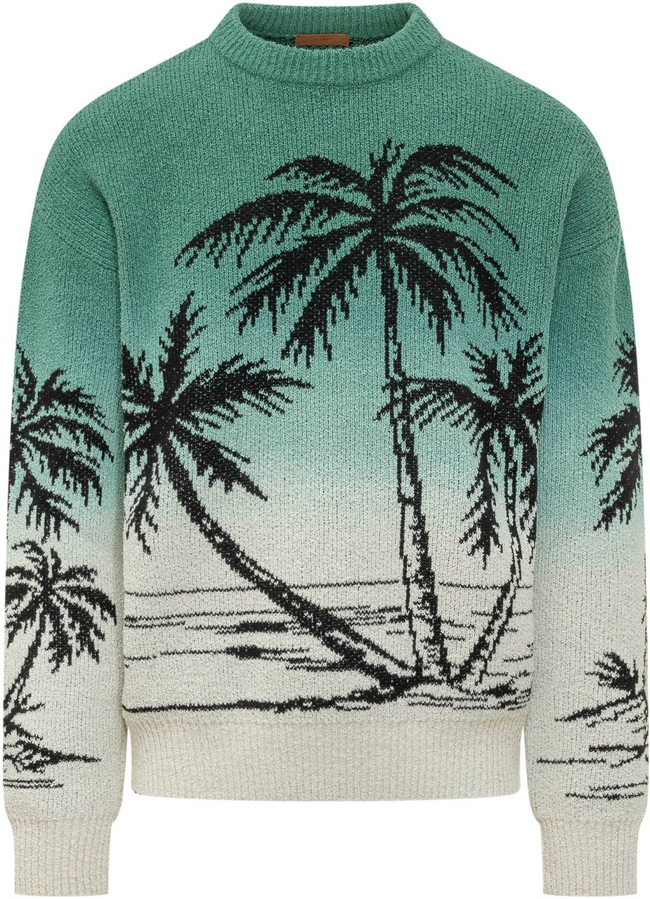 Alanui Maglione in Maglia con Motivo Palme Groen