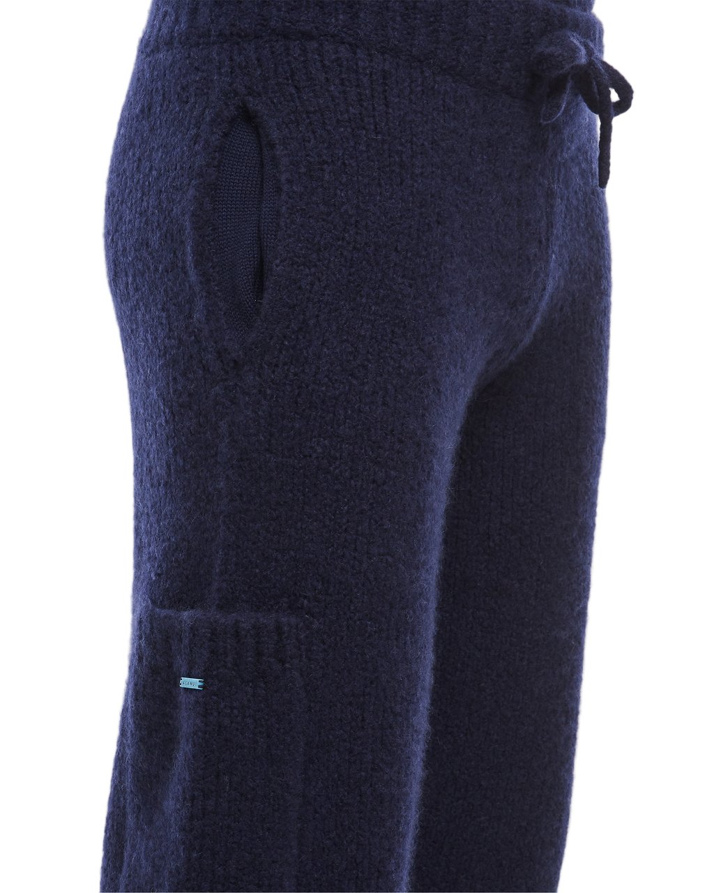Alanui Wool Cargo Trousers with Drawstring Closure and Ribbed Cuffs Blauw