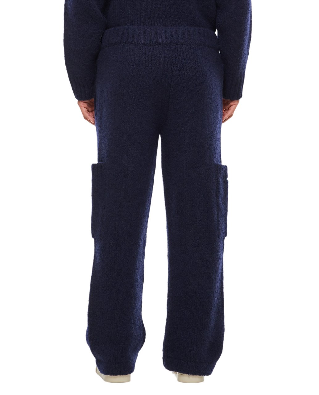 Alanui Wool Cargo Trousers with Drawstring Closure and Ribbed Cuffs Blauw