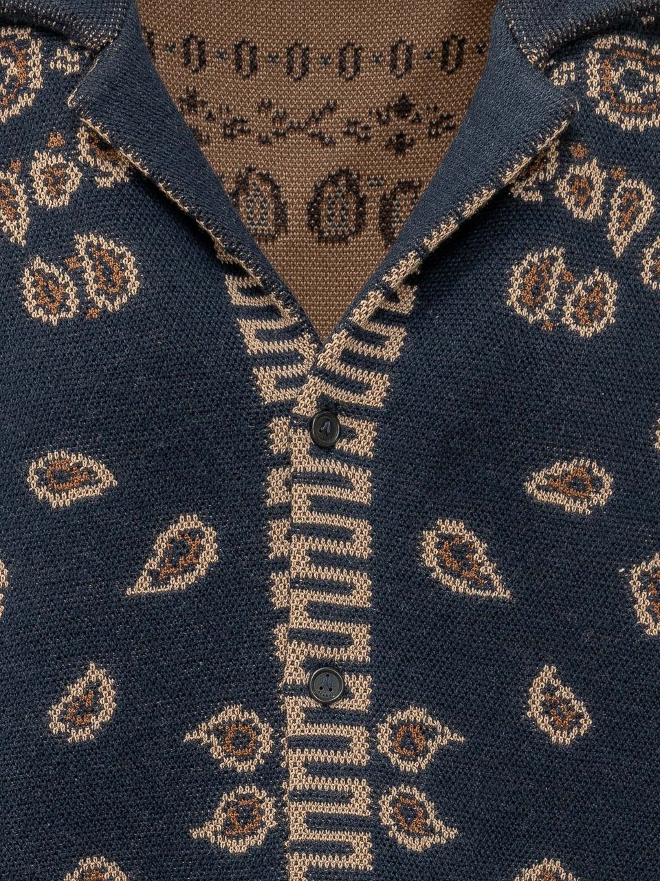 Alanui Camicia Bandana Jacquard Navy