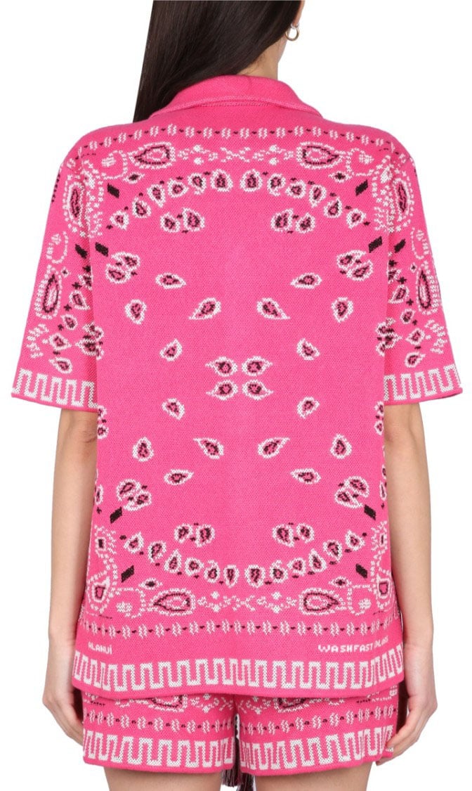 Alanui Bandana Print Shirt With Classic Collar Roze