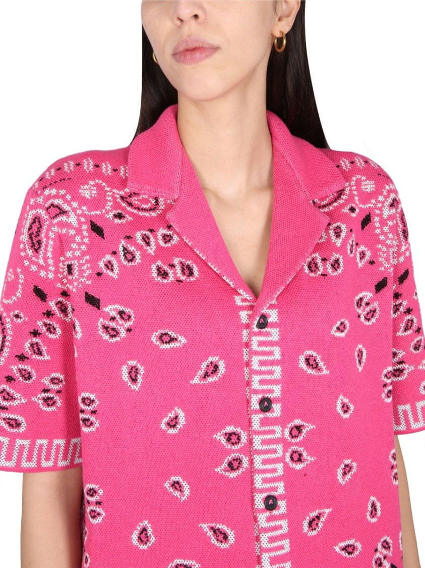 Alanui Bandana Print Shirt With Classic Collar Roze