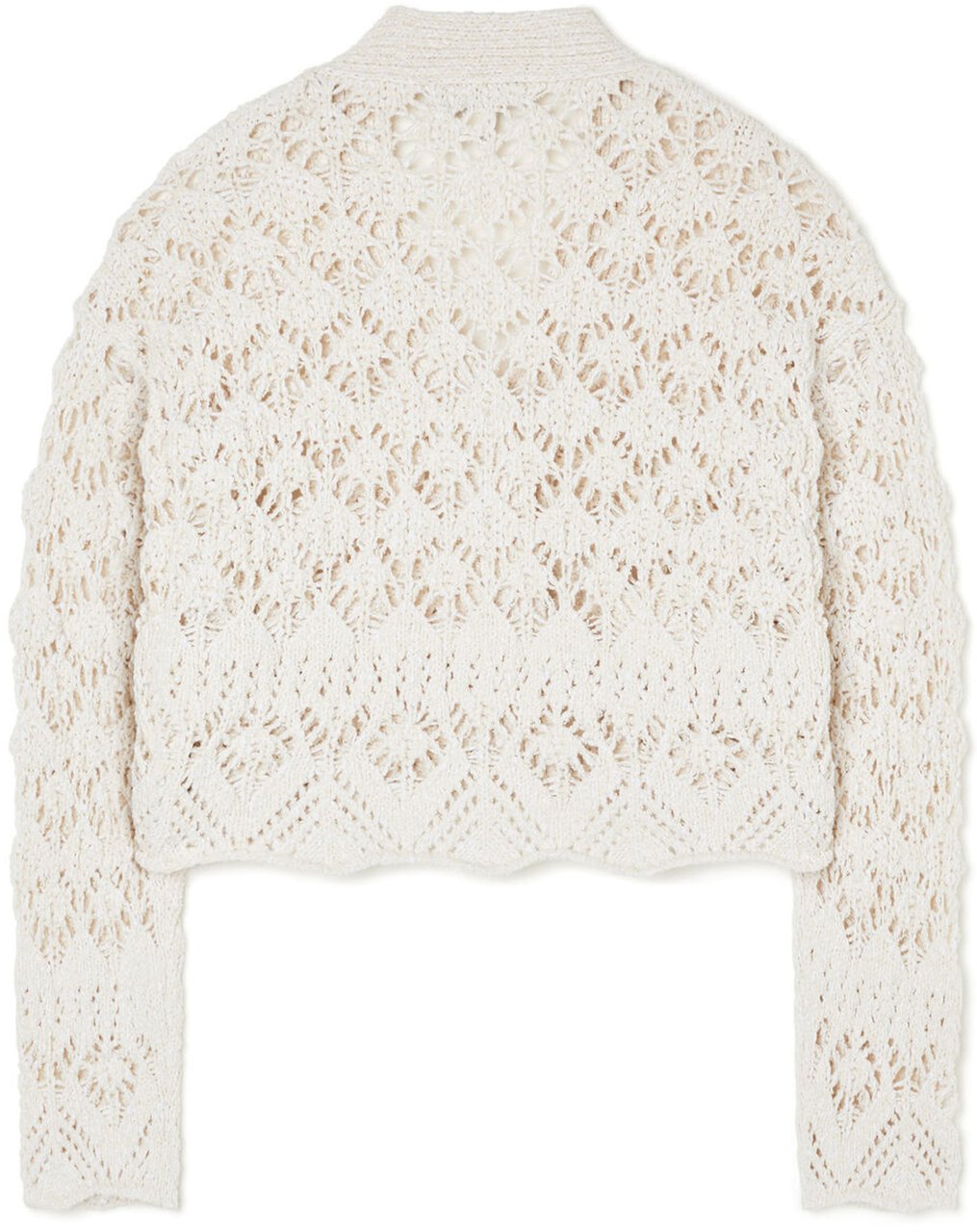 Alanui Blue Lagoon Romance Open-Knit Cotton Cardigan Wit