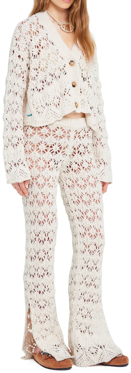 Alanui Blue Lagoon Romance Open-Knit Cotton Cardigan Wit
