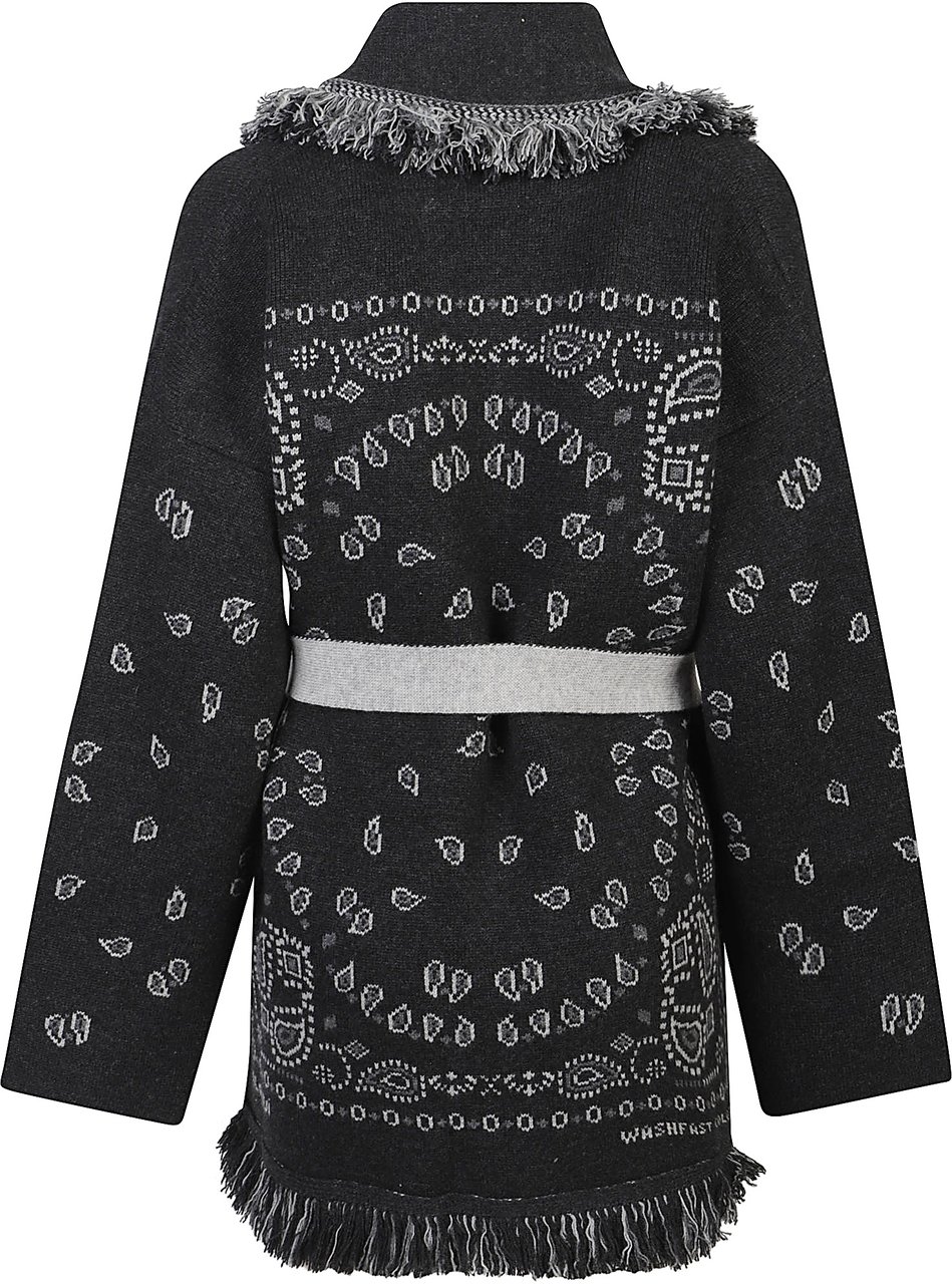 Alanui Bandana Jacquard Cardigan Black Zwart