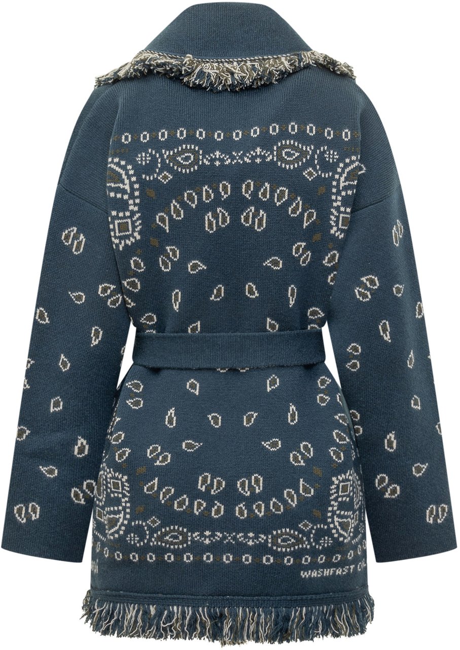Alanui Cardigan Bandana con Frange Alanui Blauw