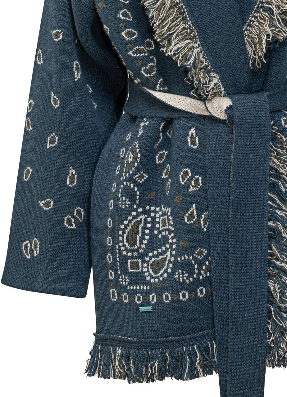 Alanui Cardigan Bandana con Frange Alanui Blauw