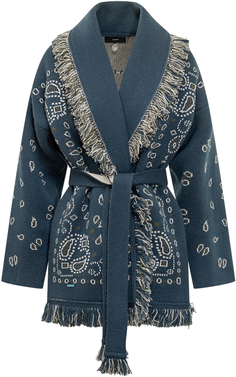 Alanui Cardigan Bandana con Frange Alanui Blauw