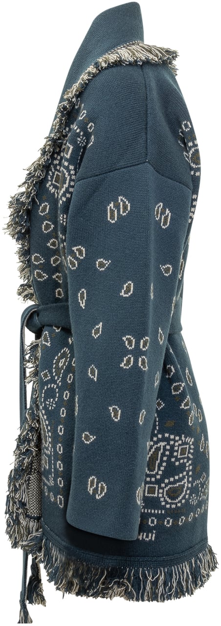 Alanui Cardigan Bandana con Frange Alanui Blauw