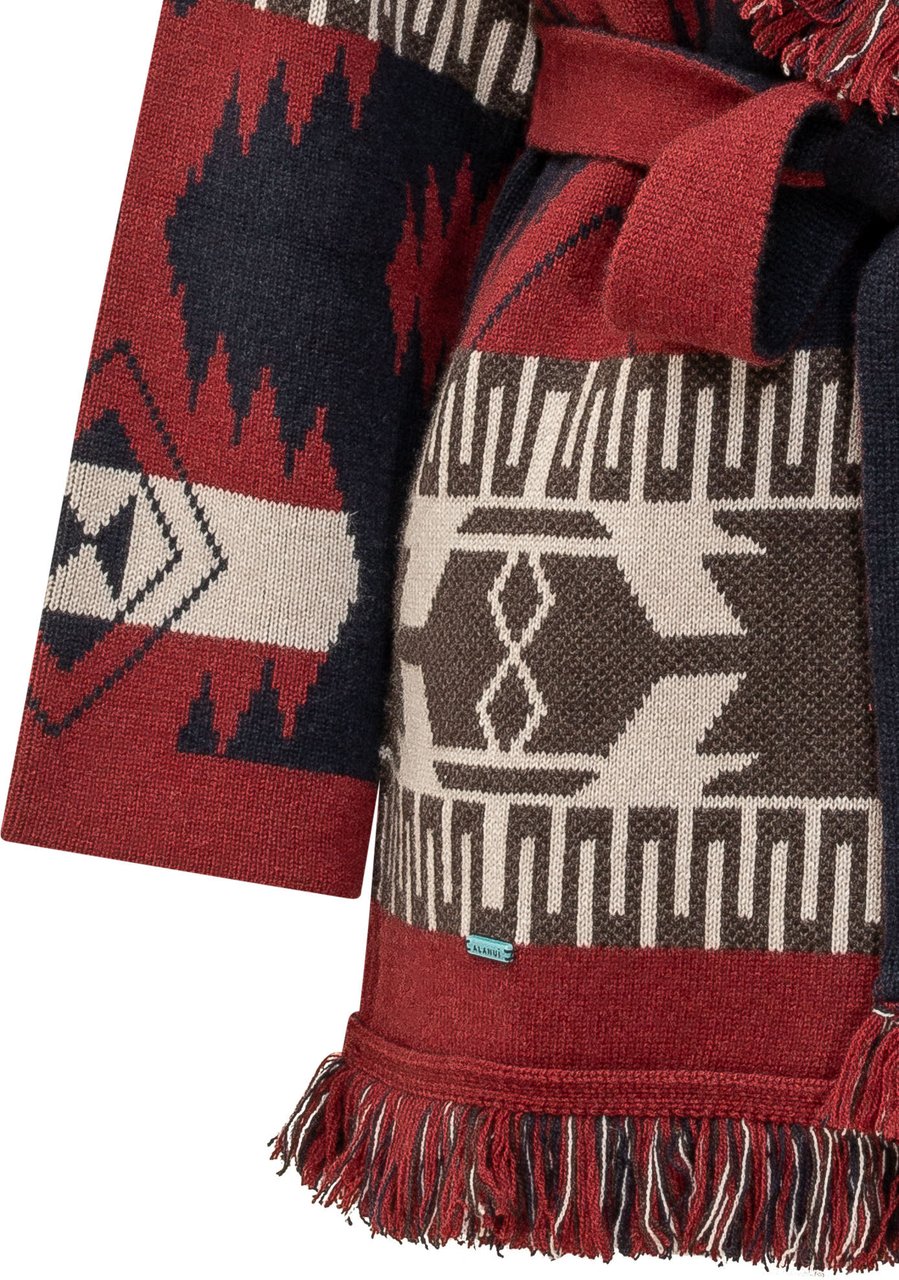 Alanui Cardigan Icon Jacq con Cintura e Frange Divers