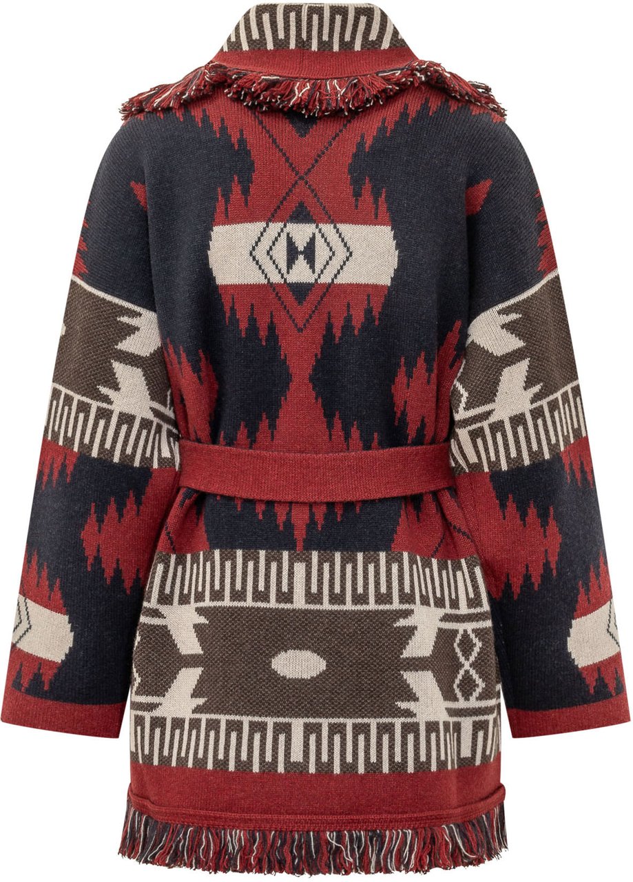 Alanui Cardigan Icon Jacq con Cintura e Frange Divers