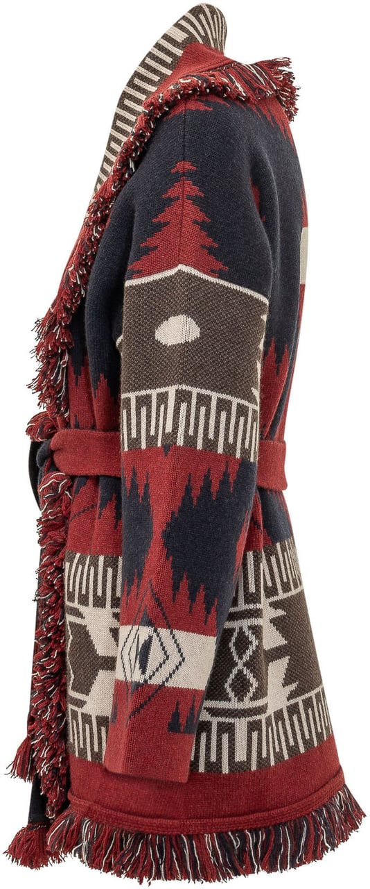 Alanui Cardigan Icon Jacq con Cintura e Frange Divers