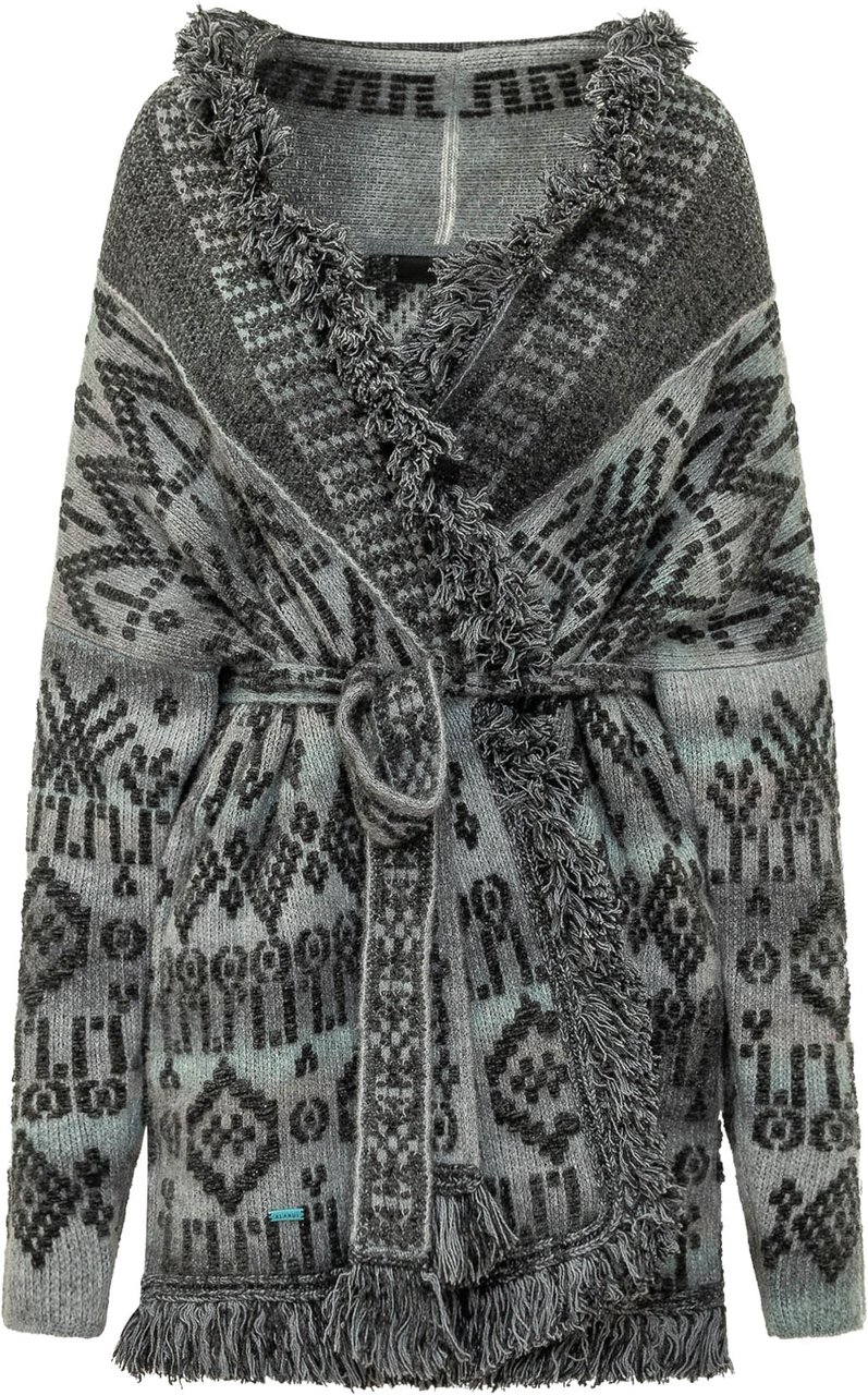 Alanui Cardigan Time to Shine con Cintura Grijs