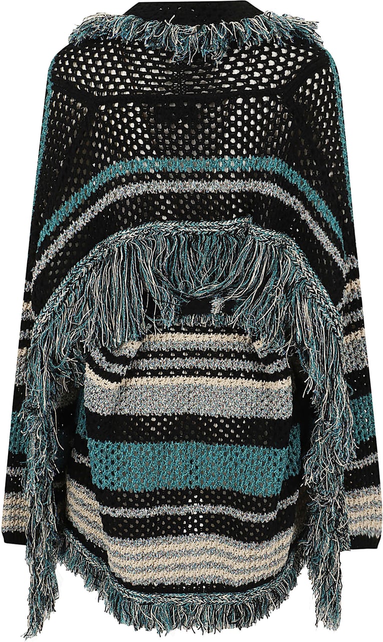 ALANUI OCEAN STRIPES CARDIGAN Zwart