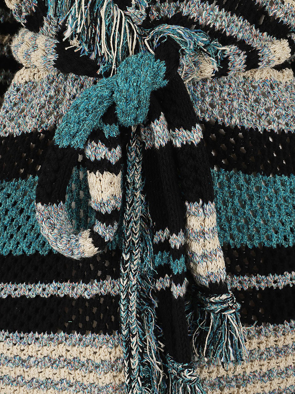 ALANUI OCEAN STRIPES CARDIGAN Zwart