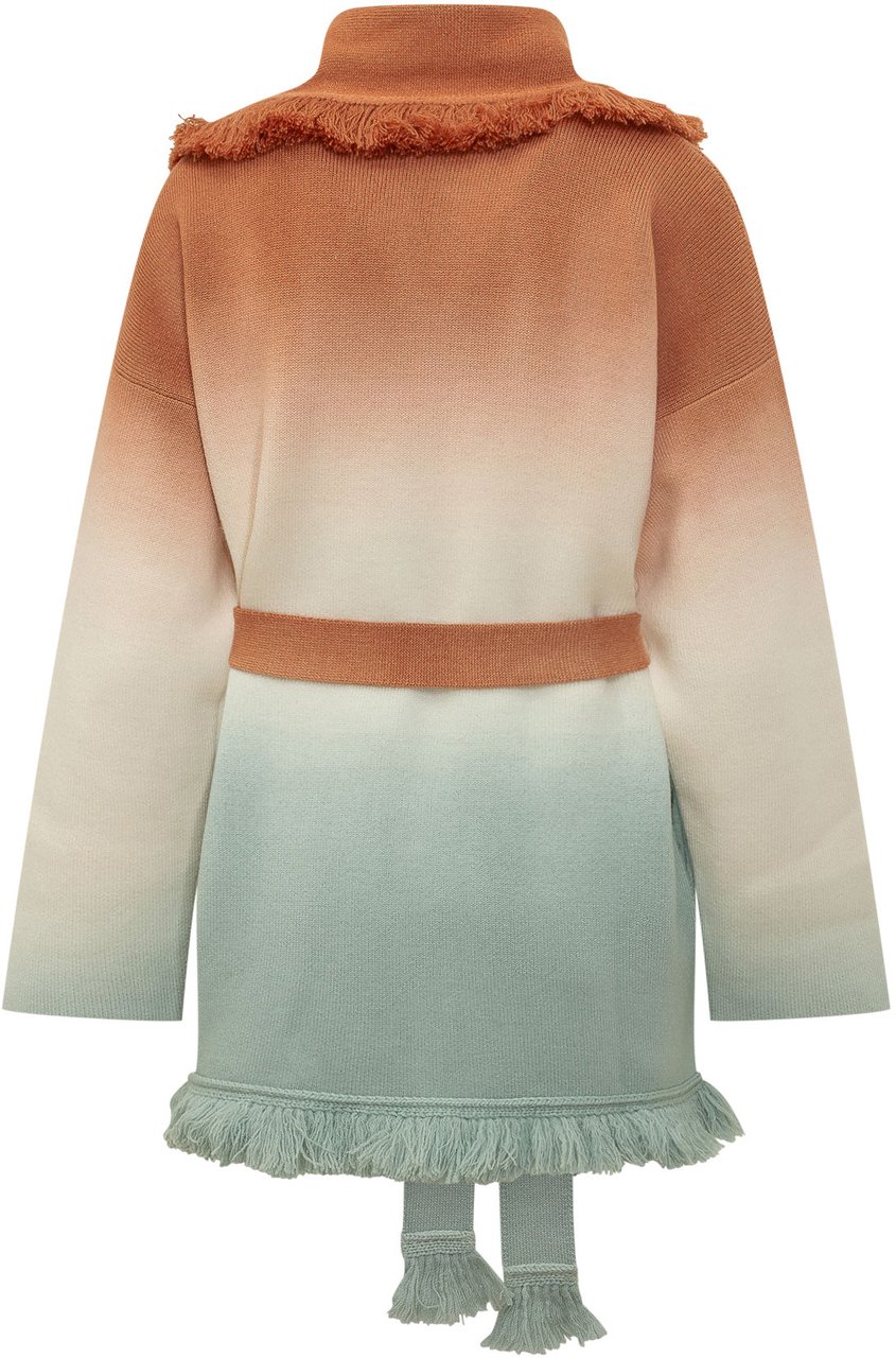 Alanui Cardigan Shades Of Shore con Cintura e Frange Divers