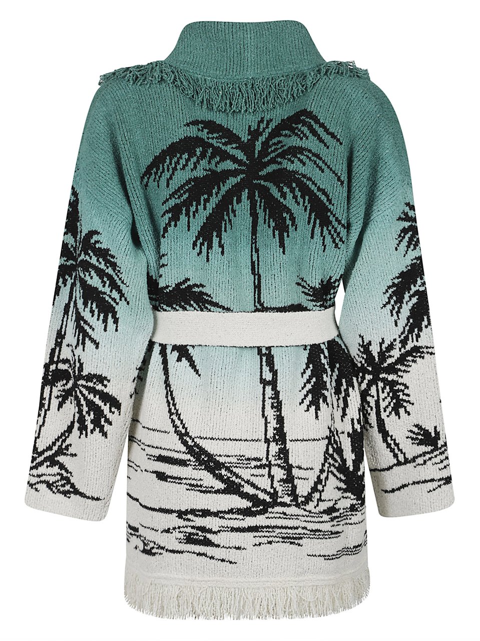 Alanui Wave Bloom Cardigan Green Groen