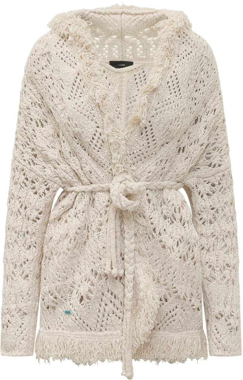 Alanui Cardigan Lagoon Romance con Cintura e Lavorazione Traforata Wit