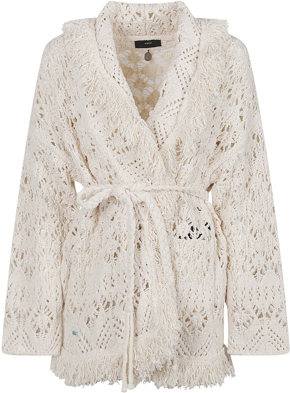Alanui Lagoon Romance Cardigan Nude Beige